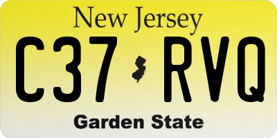 NJ license plate C37RVQ