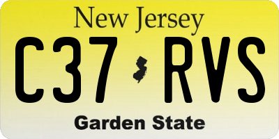 NJ license plate C37RVS