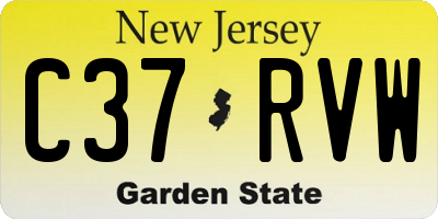 NJ license plate C37RVW