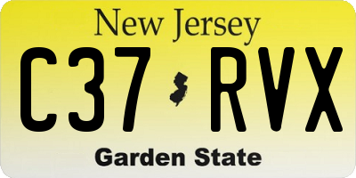 NJ license plate C37RVX