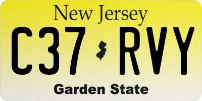 NJ license plate C37RVY