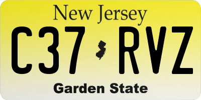 NJ license plate C37RVZ