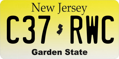 NJ license plate C37RWC