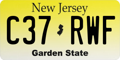 NJ license plate C37RWF