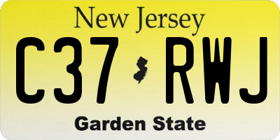 NJ license plate C37RWJ