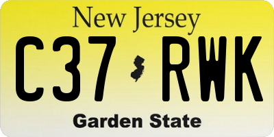 NJ license plate C37RWK