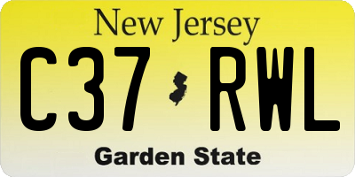 NJ license plate C37RWL