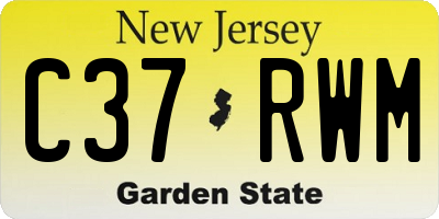 NJ license plate C37RWM
