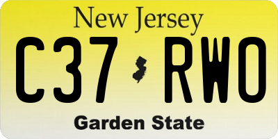 NJ license plate C37RWO