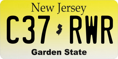 NJ license plate C37RWR
