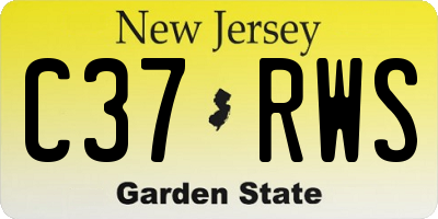 NJ license plate C37RWS