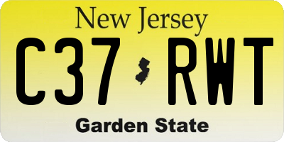 NJ license plate C37RWT