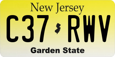 NJ license plate C37RWV