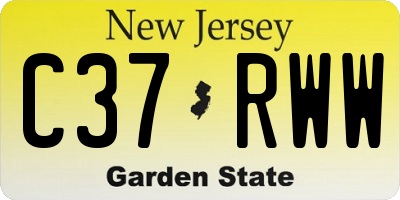 NJ license plate C37RWW