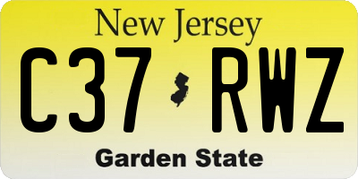 NJ license plate C37RWZ