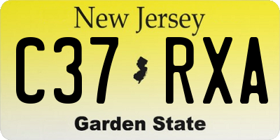 NJ license plate C37RXA