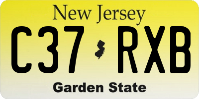 NJ license plate C37RXB