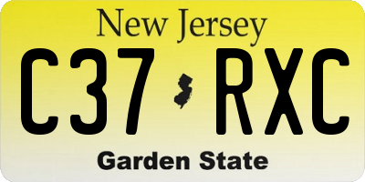 NJ license plate C37RXC