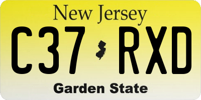NJ license plate C37RXD