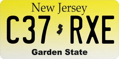 NJ license plate C37RXE