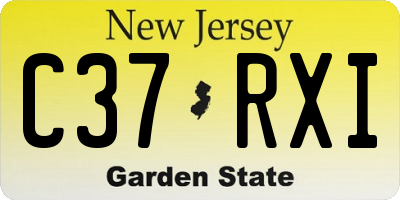 NJ license plate C37RXI