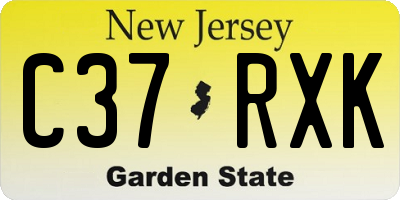 NJ license plate C37RXK