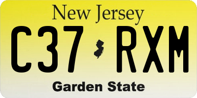NJ license plate C37RXM