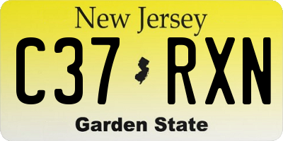 NJ license plate C37RXN