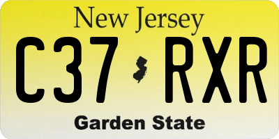NJ license plate C37RXR