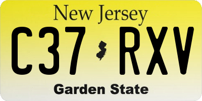 NJ license plate C37RXV