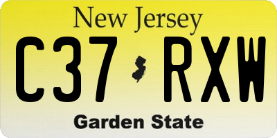 NJ license plate C37RXW