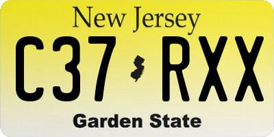 NJ license plate C37RXX