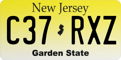 NJ license plate C37RXZ