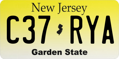 NJ license plate C37RYA