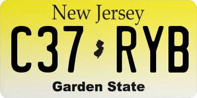 NJ license plate C37RYB