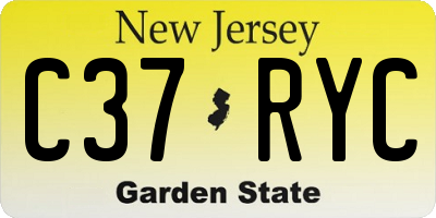 NJ license plate C37RYC