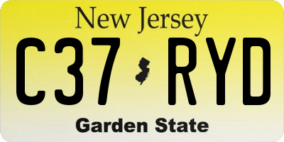 NJ license plate C37RYD