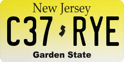 NJ license plate C37RYE