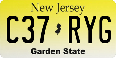 NJ license plate C37RYG