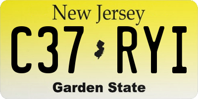 NJ license plate C37RYI