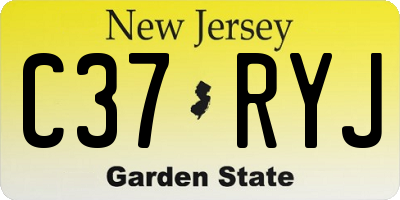 NJ license plate C37RYJ