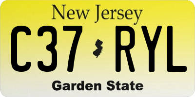 NJ license plate C37RYL
