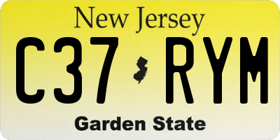NJ license plate C37RYM