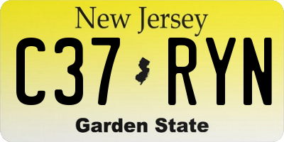 NJ license plate C37RYN