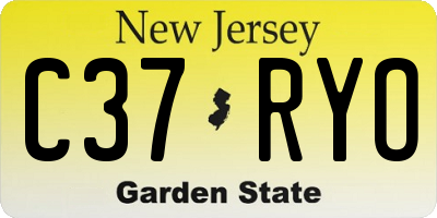 NJ license plate C37RYO