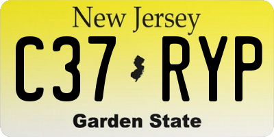 NJ license plate C37RYP