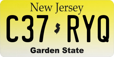 NJ license plate C37RYQ