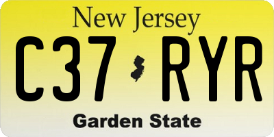 NJ license plate C37RYR