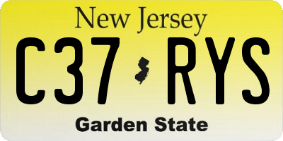 NJ license plate C37RYS