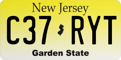 NJ license plate C37RYT
